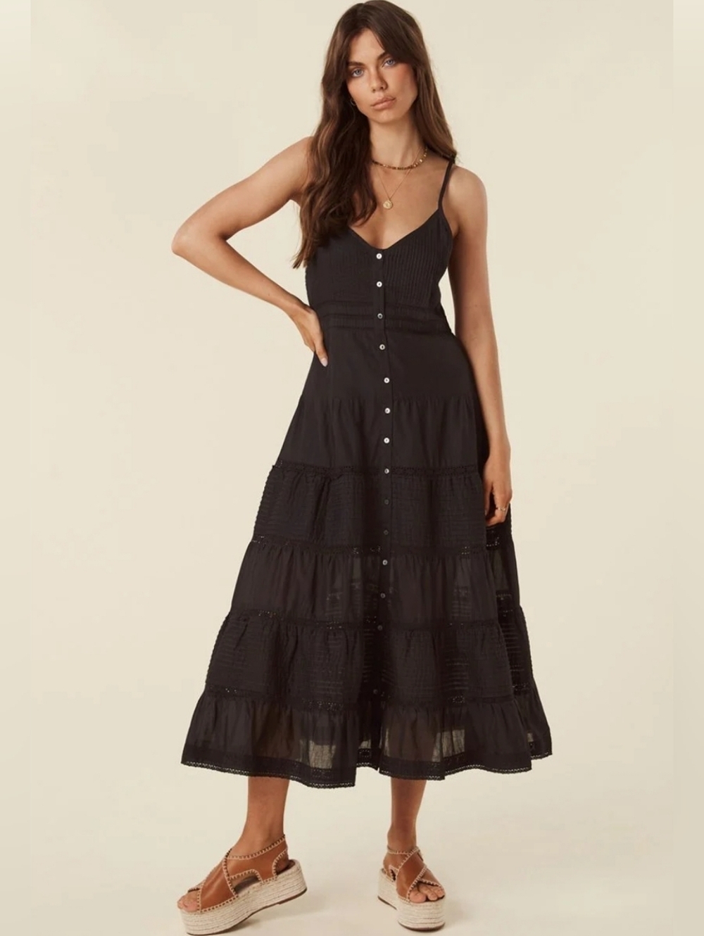 Spell~ Dove Lace Strappy Dress - Picture 3 of 12